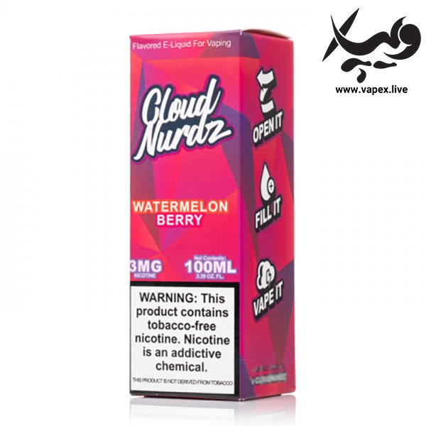 جویس واترملون بری کلود نوردز Cloud Nurdz Watermelon Berry 100ML - تصویر 3