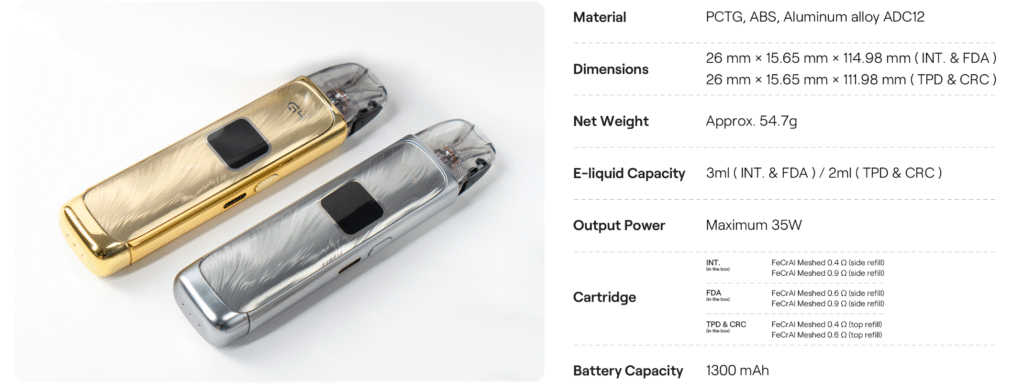 مشخصات فنی پاد کالیبرن جی ۴ یوول