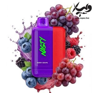 پاد یکبار مصرف نستی بولت ۵۰۰۰۰ پاف انگور تمشک | Nasty Bolt 50000 Puffs 5% Berry Grape
